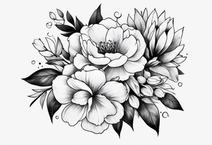 Tiny florals on shoulders tattoo idea