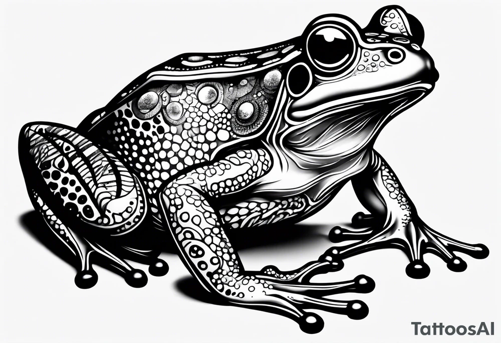 a psychedelic frog tattoo idea