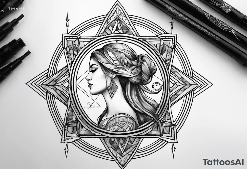 emani, sagittarius, faith, strong tattoo idea