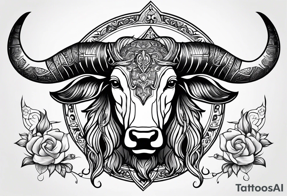 Taurus symbol, Aquarius symbol, Libra symbol, combination, family tattoo idea