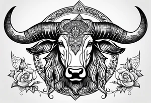 Taurus symbol, Aquarius symbol, Libra symbol, combination, family tattoo idea