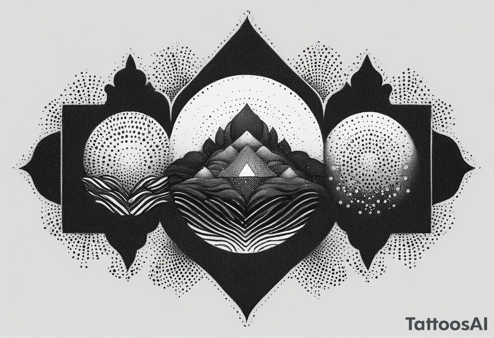 Design a tattoo resembling psychodelic experience, mysterious and a bit scary tattoo idea