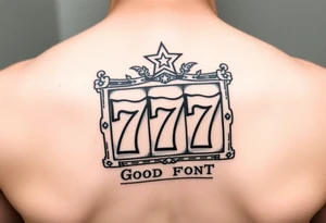 Western jackpot 777 slot with good font tattoo idea