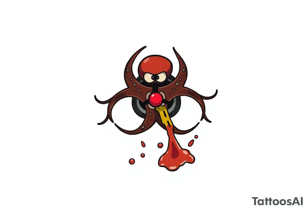 Contagion sign with toxic spill tattoo idea