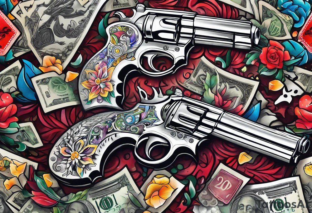 Money guns tattoo idea