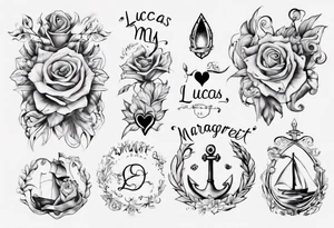 my kids' names: Lucas and Margaret and something that symbolizes love tattoo idea