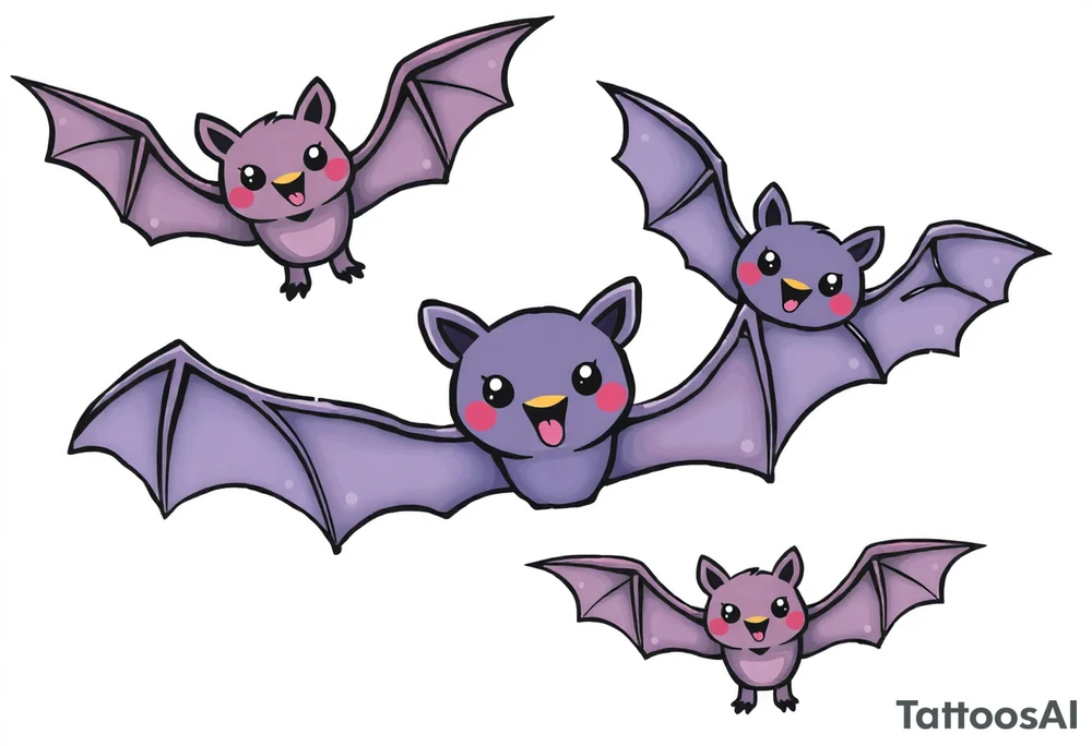10 cute bats tattoo idea