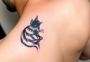 black cat tattoo idea