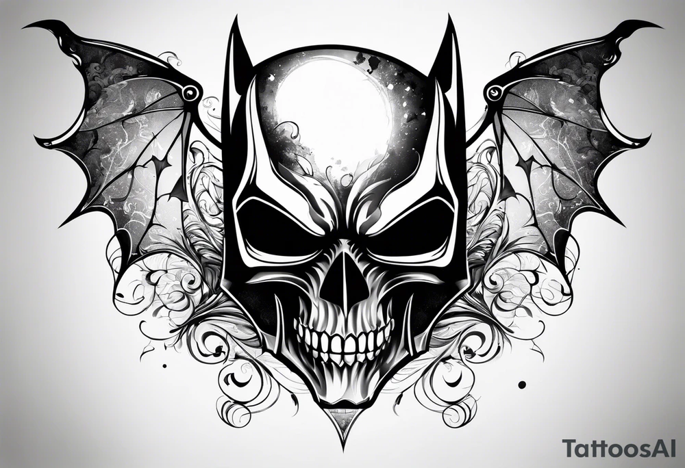 skull of batman tattoo idea