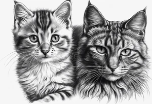 2 cats and paw print tattoo idea