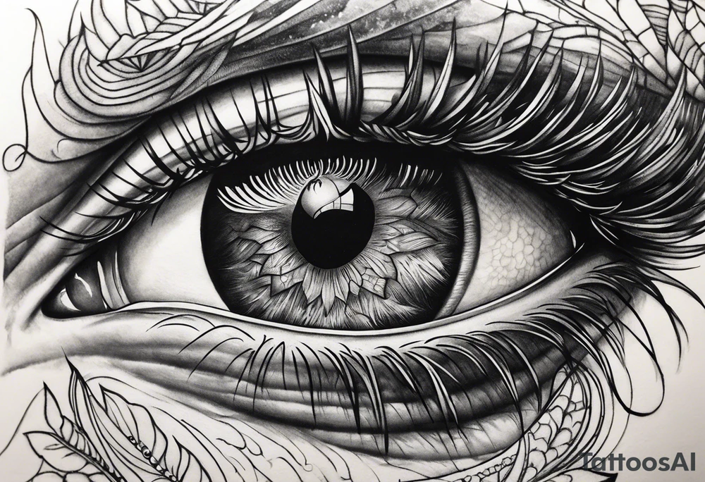 Spear through eyeball tattoo idea