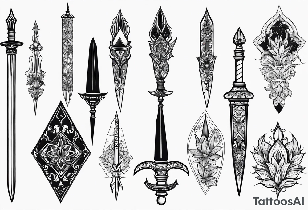 theme daggers and stilletos different designs tattoo idea theme daggers and stilletos different designs tattoo idea