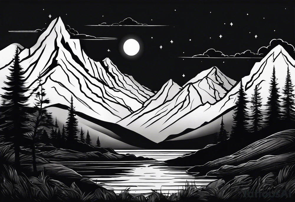 Mountain range silhouette tattoo idea