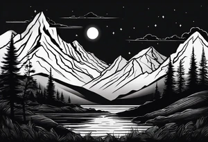 Mountain range silhouette tattoo idea