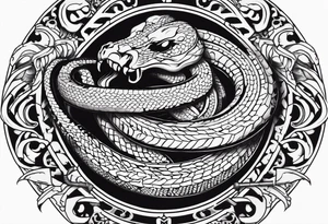 Aggresive Long Snake "phyton" with a sword, this design must be in a vertical vertical proportion. Skull appears tattoo idea