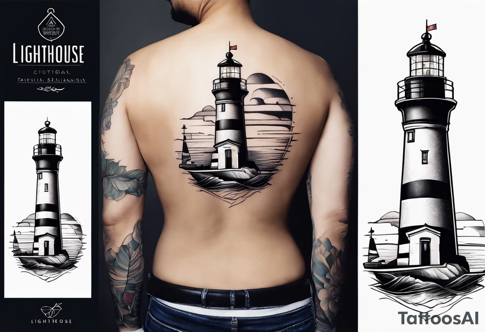 lighthouse a bit realist tattoo idea