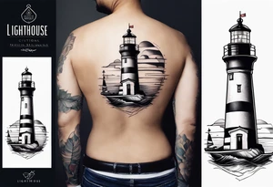 lighthouse a bit realist tattoo idea