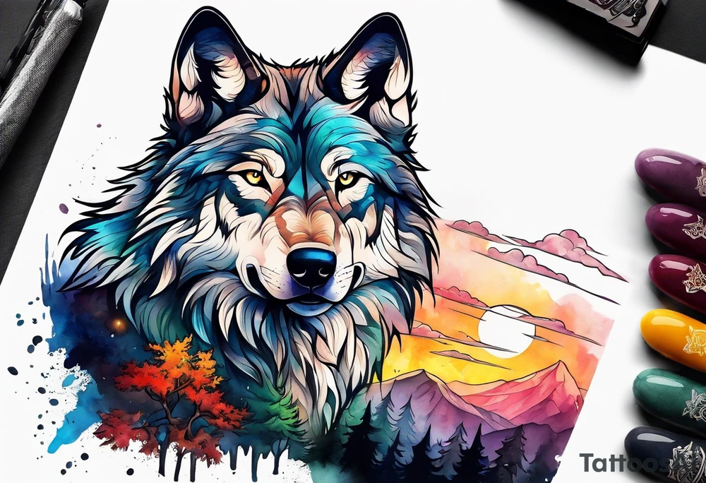 Mountains
Wolf tattoo idea