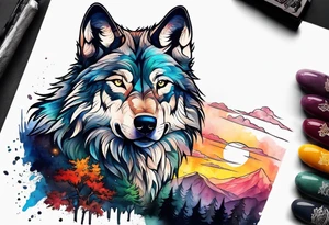 Mountains
Wolf tattoo idea