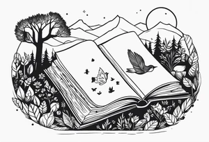Nature book lover tattoo idea