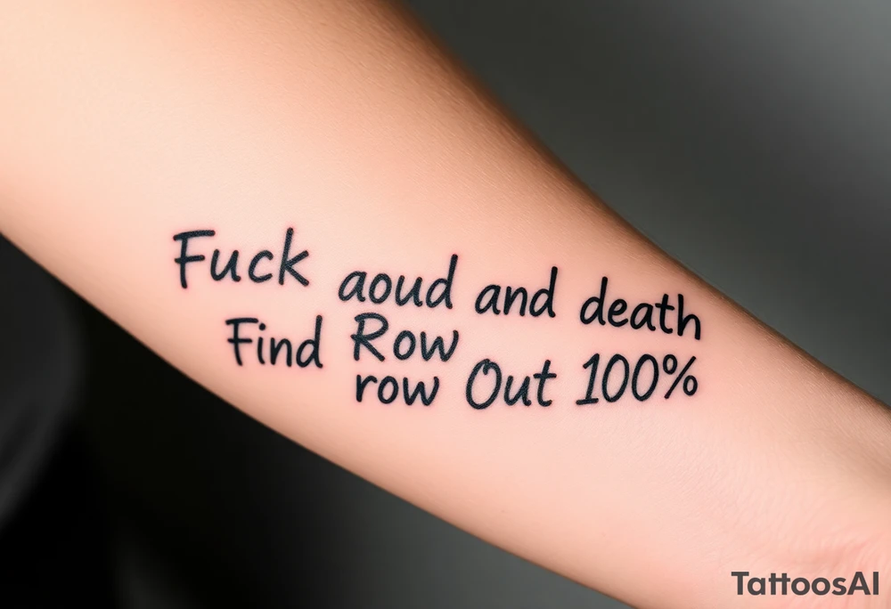 Fuck
     Around
           And          Death
                Find            Row  
                      Out      100% tattoo idea