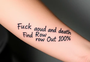 Fuck
     Around
           And          Death
                Find            Row  
                      Out      100% tattoo idea