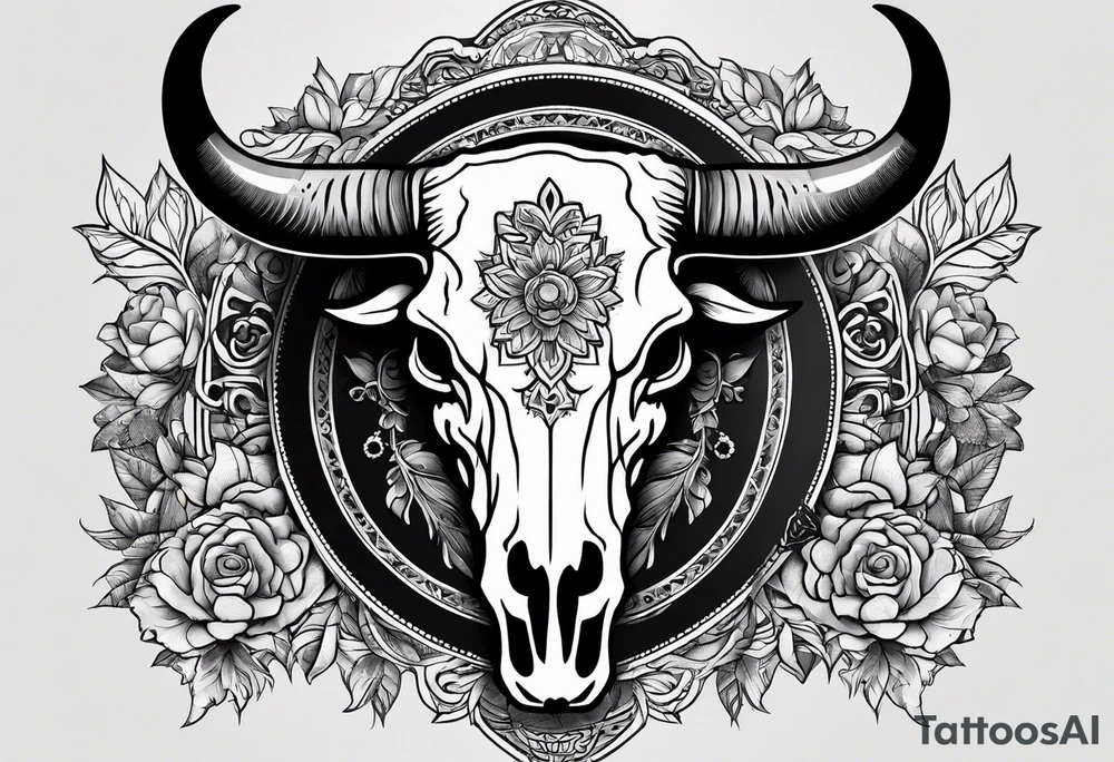 Bull skull tattoo idea