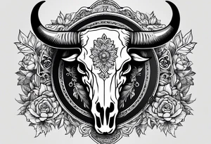 Bull skull tattoo idea