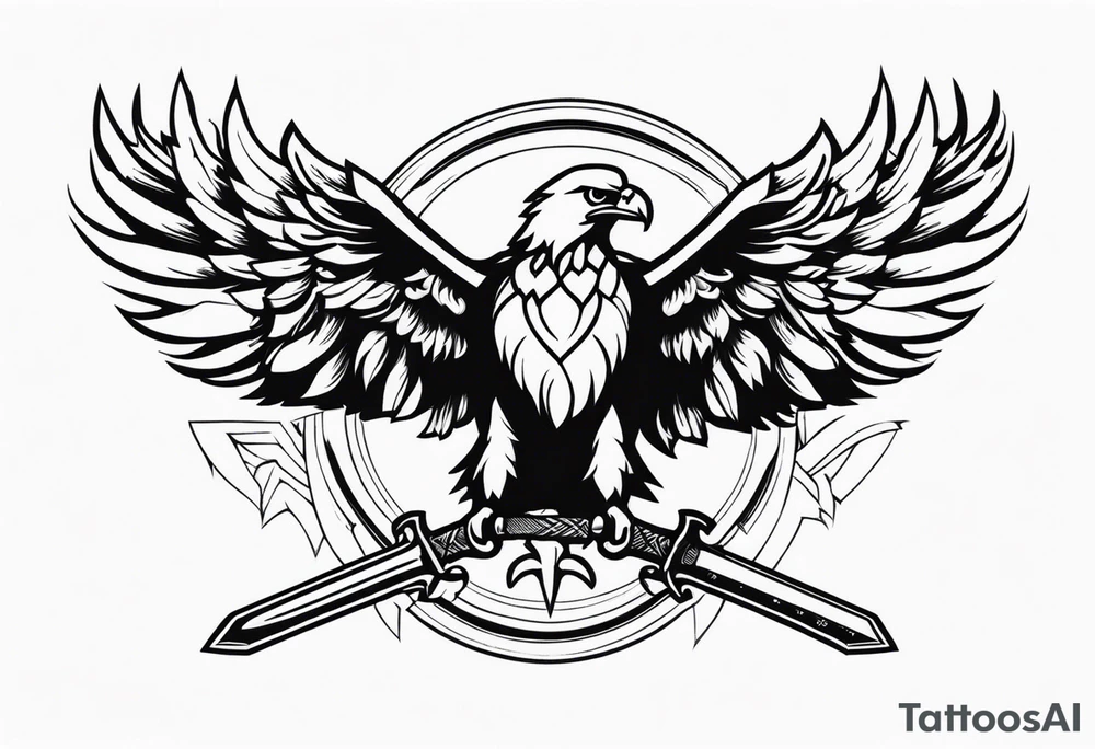 Eagle carrying sword tattoo idea