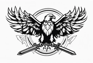 Eagle carrying sword tattoo idea