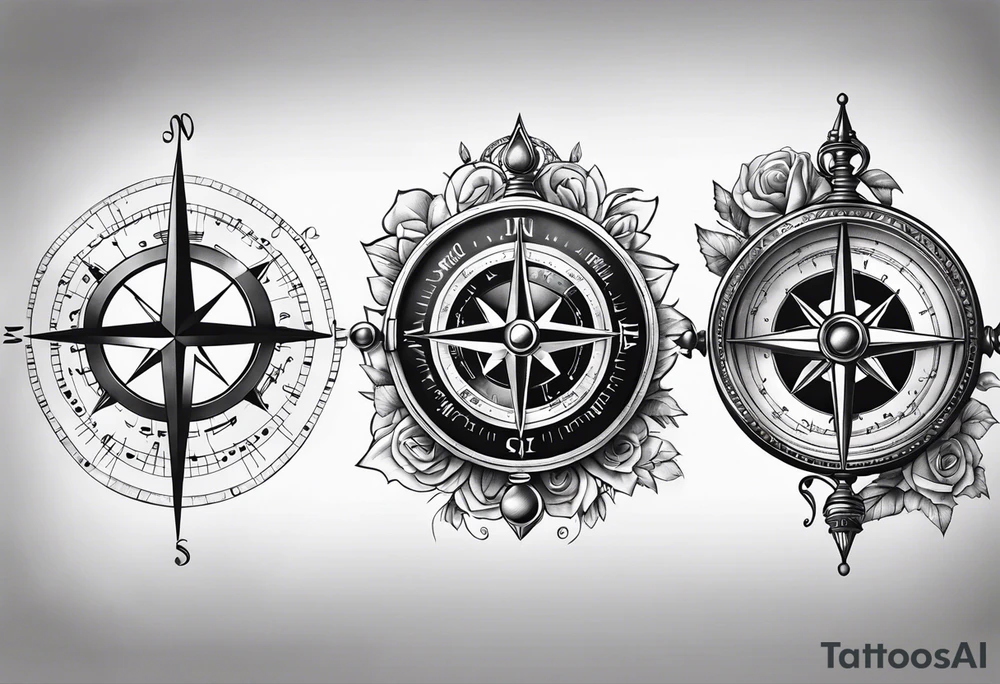 Music compass tattoo idea