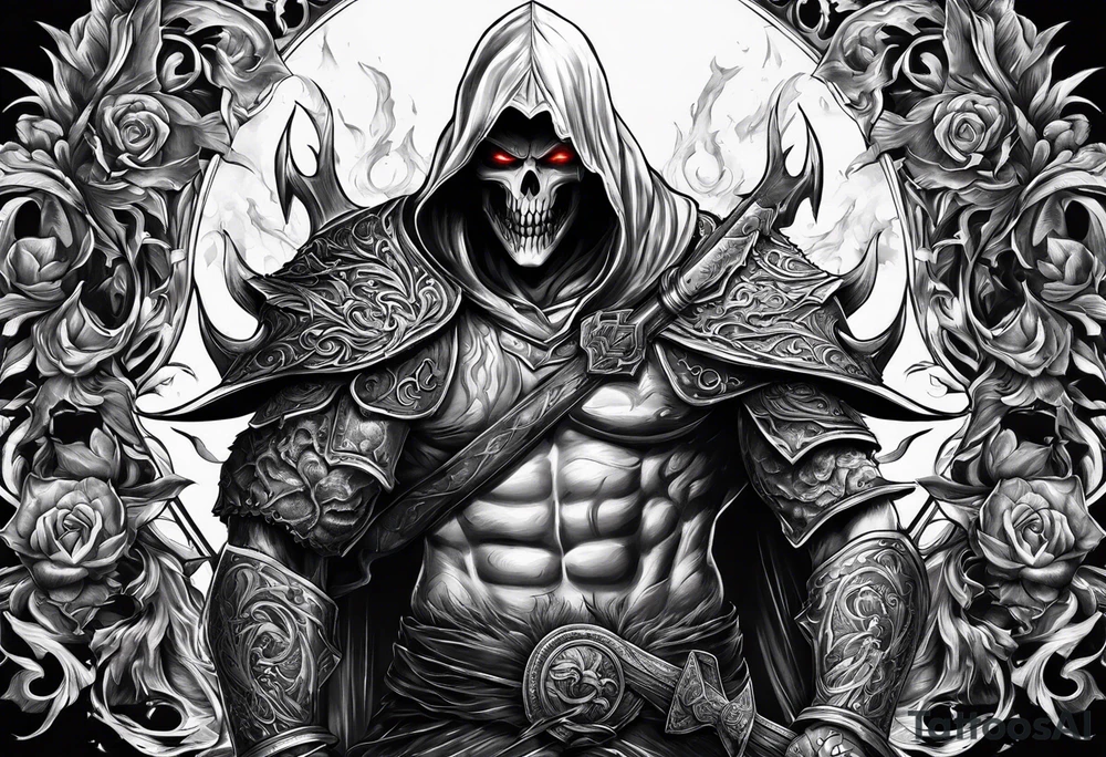 nemesis sword scary blood hell tattoo idea