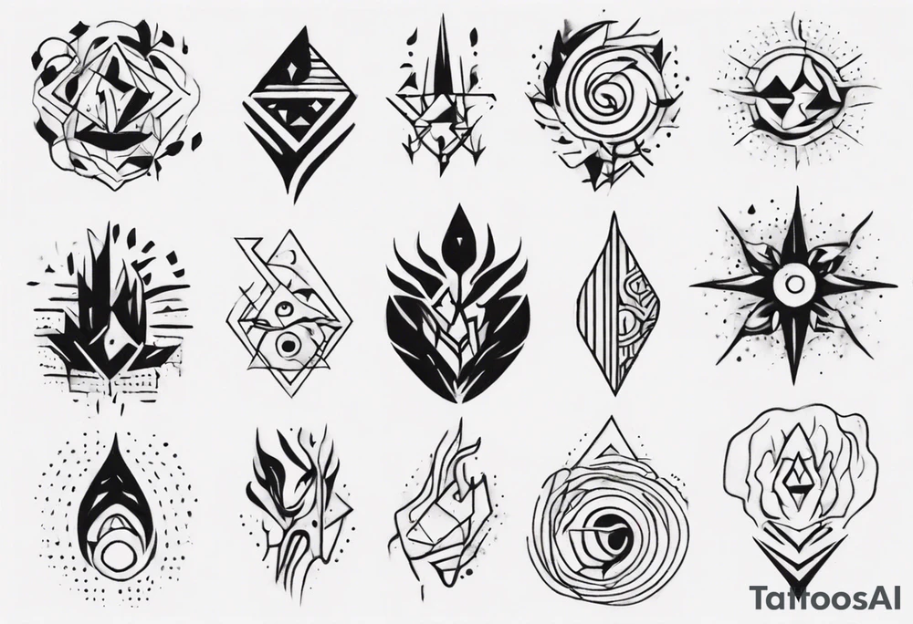abstract tattoo on the hand tattoo idea