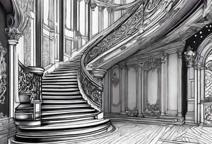 Outline of staircase shape tattoo idea