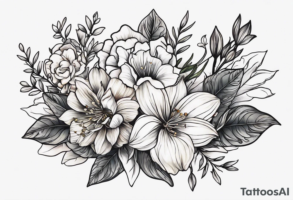 tiny botanic tattoo idea