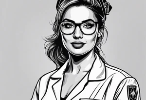 Nurse wearing PPE tattoo idea