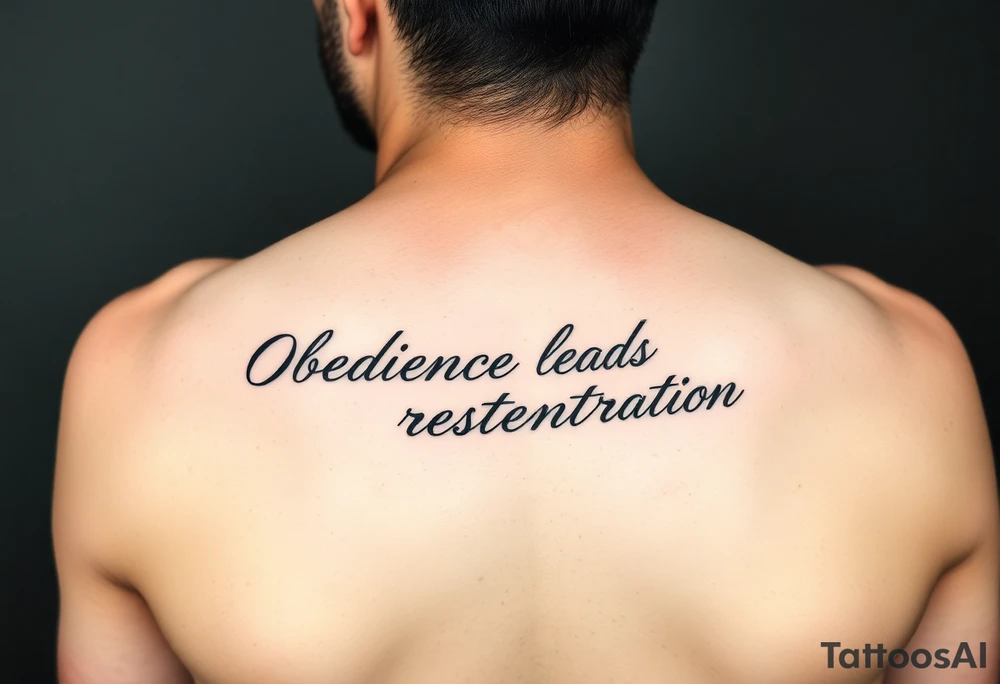 Obedience leads to restoration (saying) wrote in cursive tattoo idea