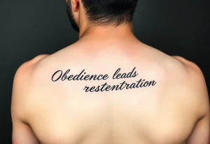 Obedience leads to restoration (saying) wrote in cursive tattoo idea