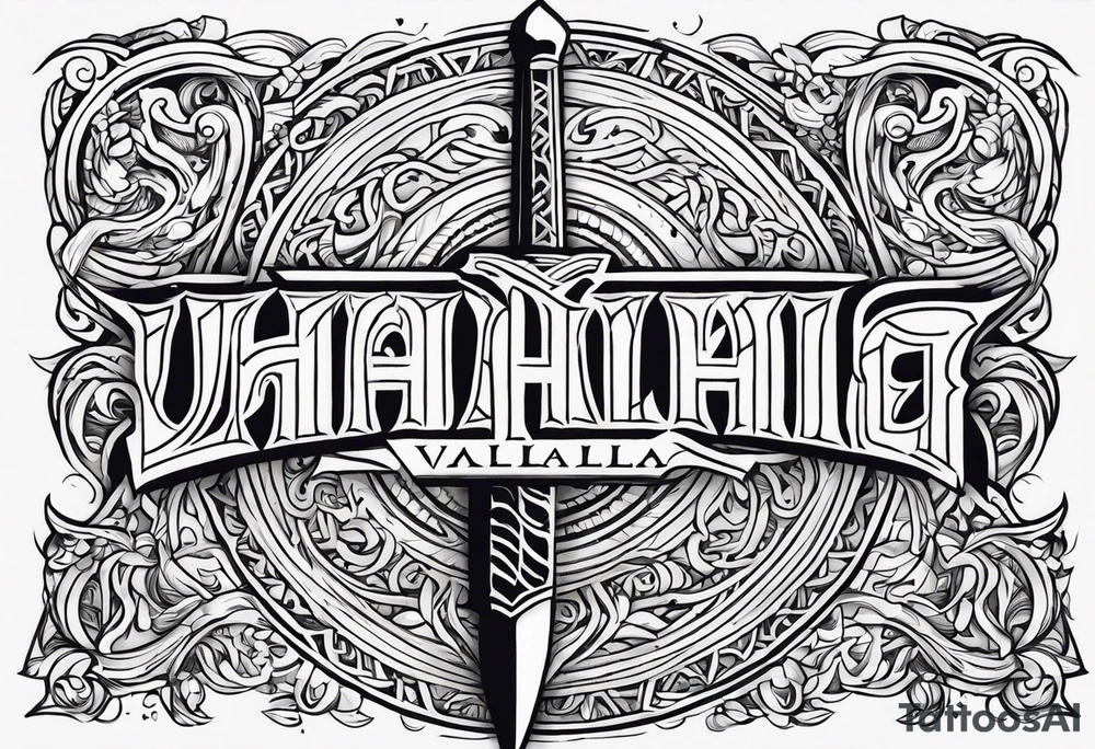 Valhalla sword Thor tattoo idea