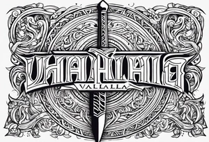 Valhalla sword Thor tattoo idea