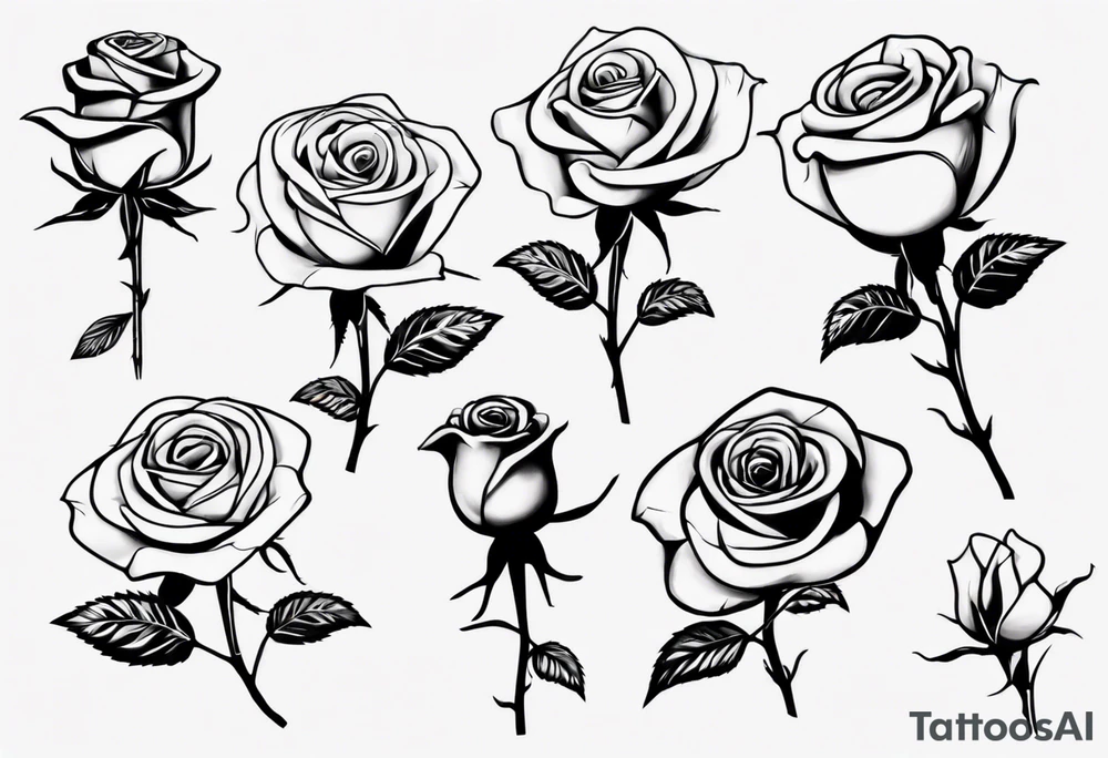 Single Rose with stem tattoo idea
