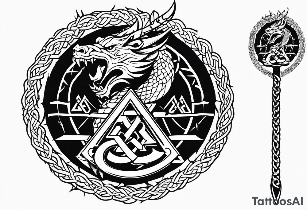 Valhalla sword chain barbed wire
dragon axe Valknut tattoo idea Valhalla sword chain barbed wire
dragon axe Valknut tattoo idea