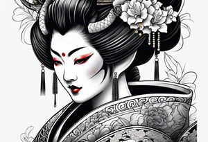geisha  oni  mask tattoo idea