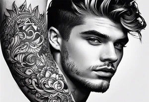 Make the name “Hudson Sugden” as a tattoo with letters on a forearm tattoo idea
