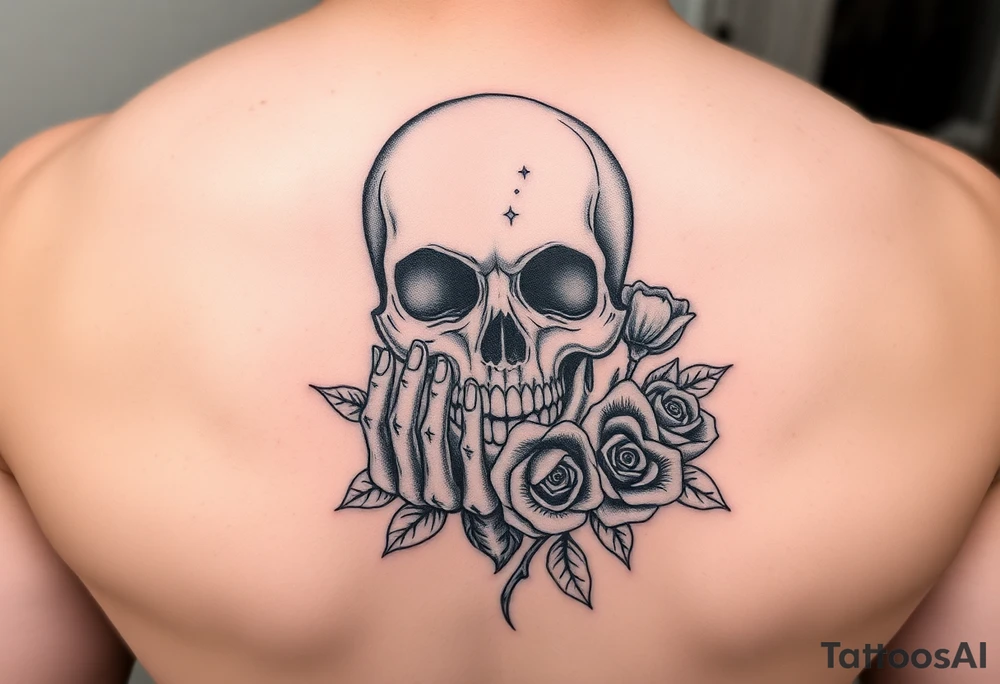 skull, hand roses
femanine tattoo idea