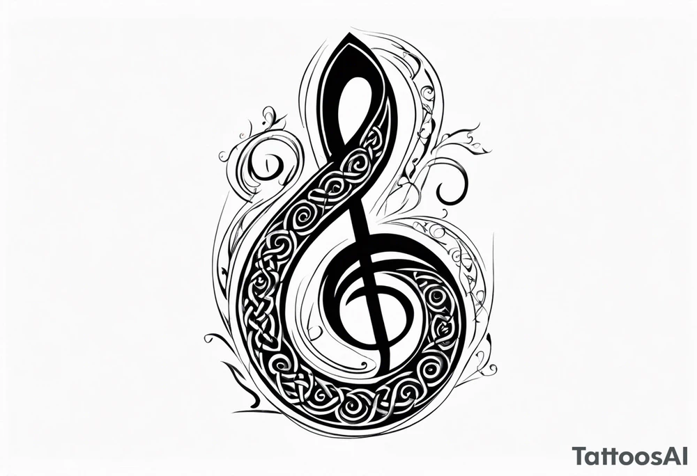 Celtic style bass clef tattoo idea