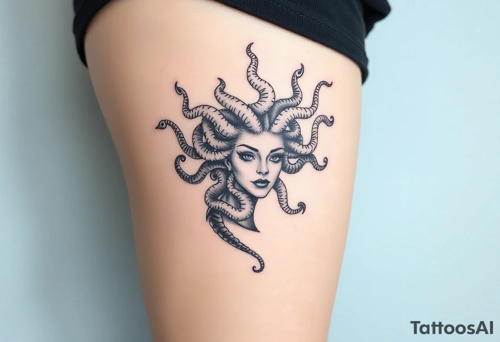 medusa  with snakes coming out of her head tattoo idea