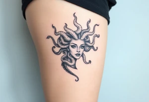 medusa  with snakes coming out of her head tattoo idea
