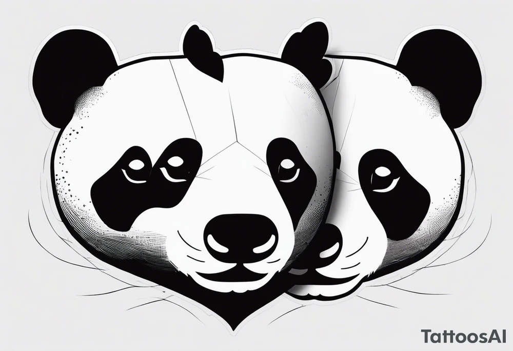 cute panda pair tattoo idea
