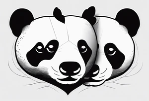 cute panda pair tattoo idea